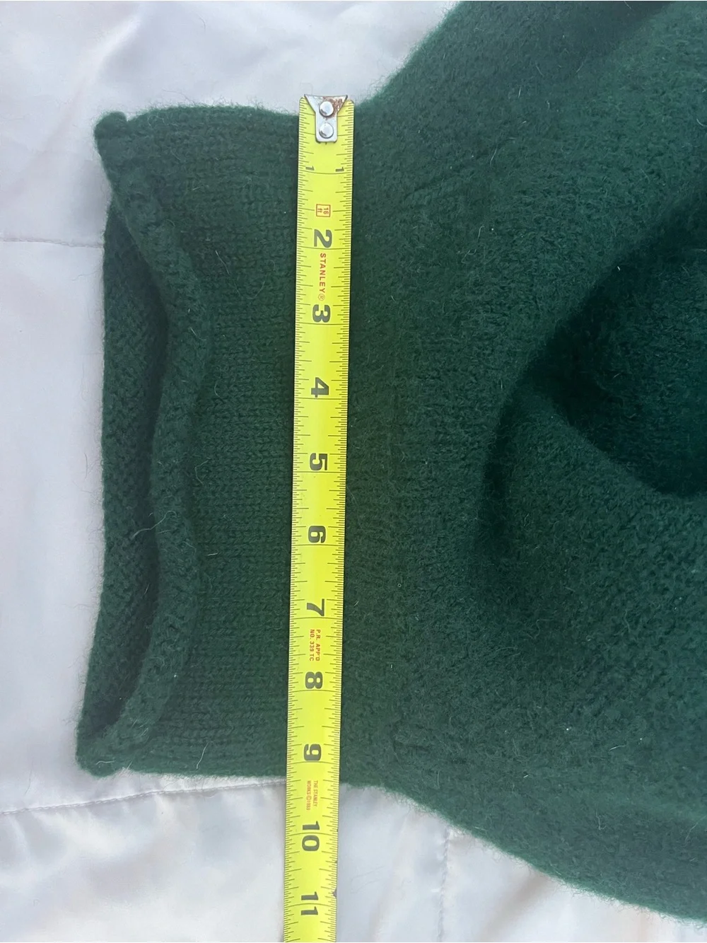 Vintage J Crew Wool Mock Turtleneck Sweater, Green, Size XL